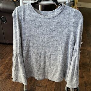 LC Lauren Conrad Heather Gray & blue with silver threads. Crew Neck Sweater